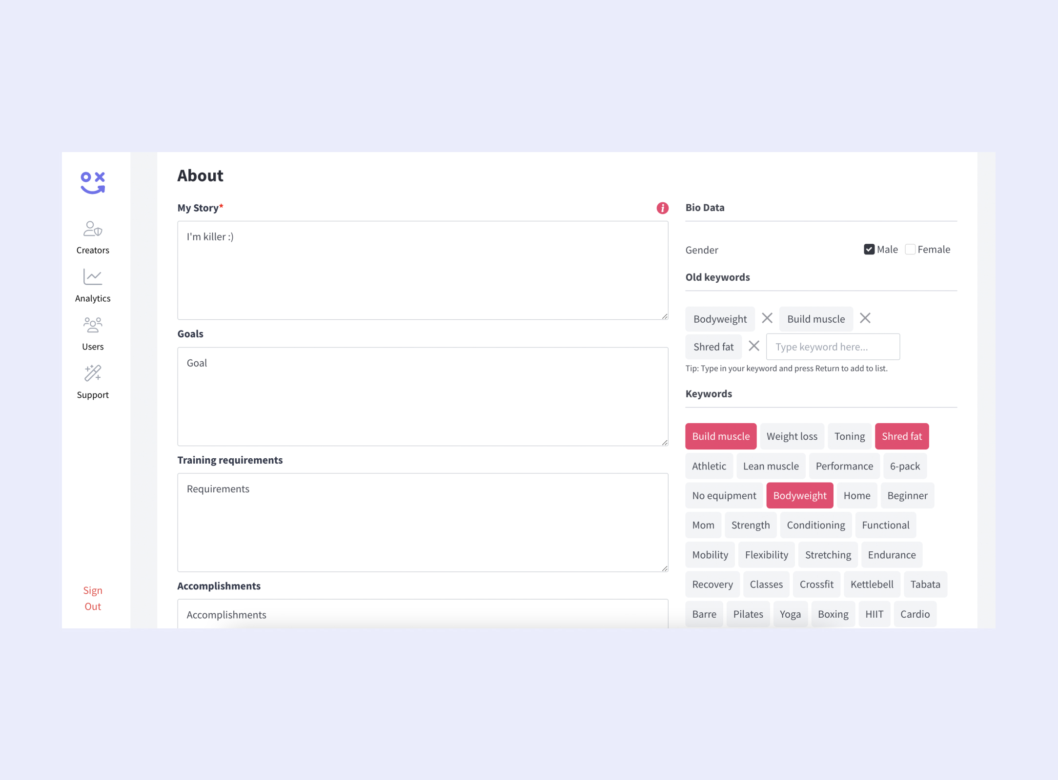 Creator Dashboard