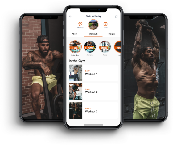 Start your body transformation shown on a device