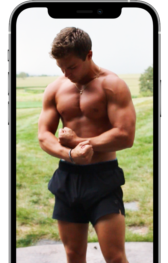 Full-body workouts in the gym or at home shown on a device