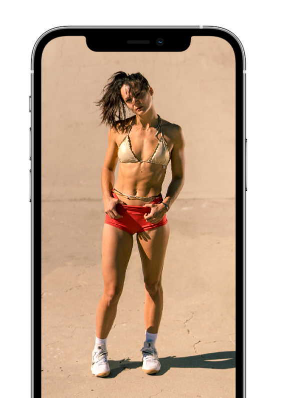 Full-body training
programs shown on a device