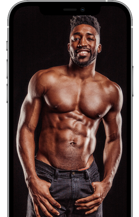 Train with a professional athlete shown on a device