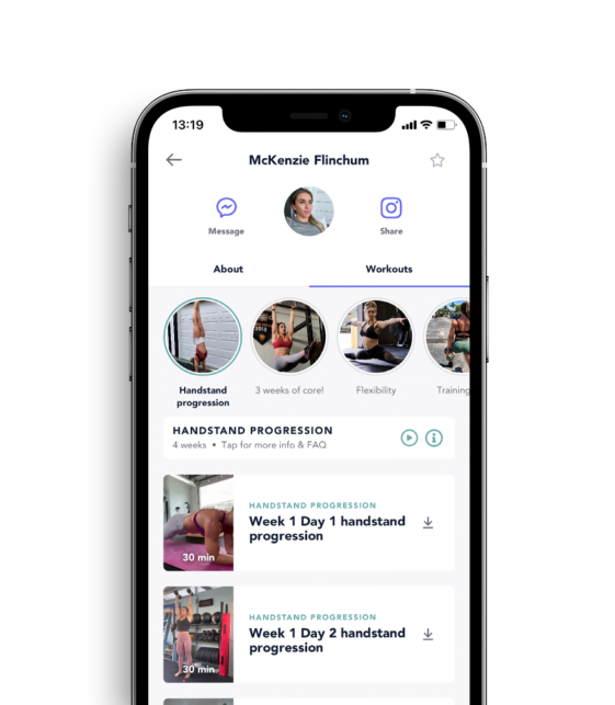 Training programs for all levels shown on a device