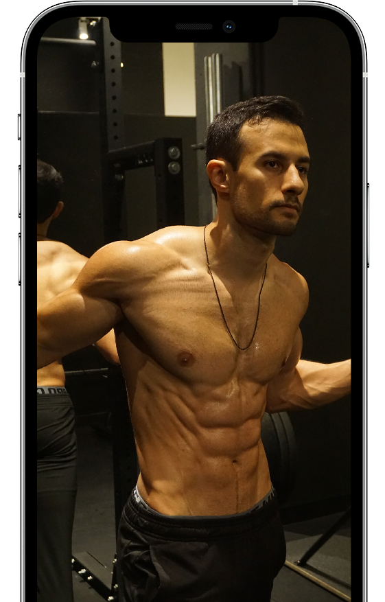 Full-body training
programs shown on a device