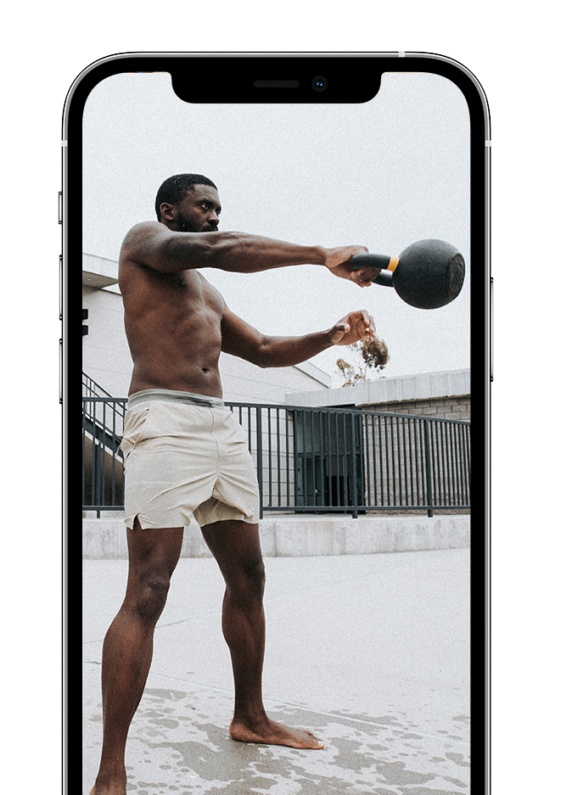 Deep End Fitness programs shown on a device