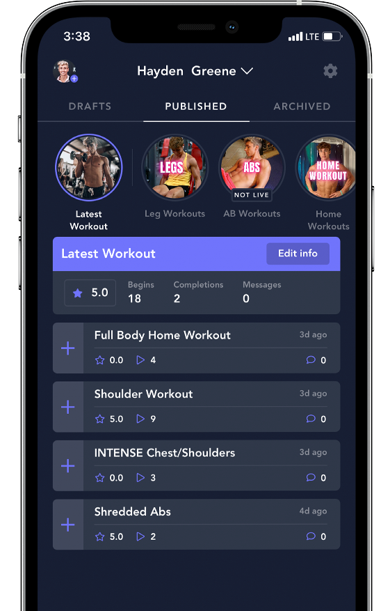Train anywhere, any time shown on a device