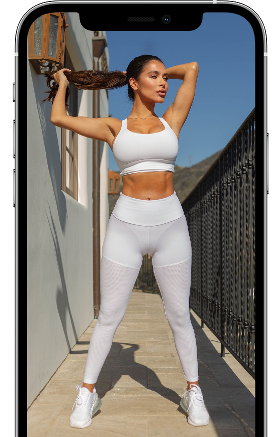 Quick & effective workouts designed for every fitness level shown on a device