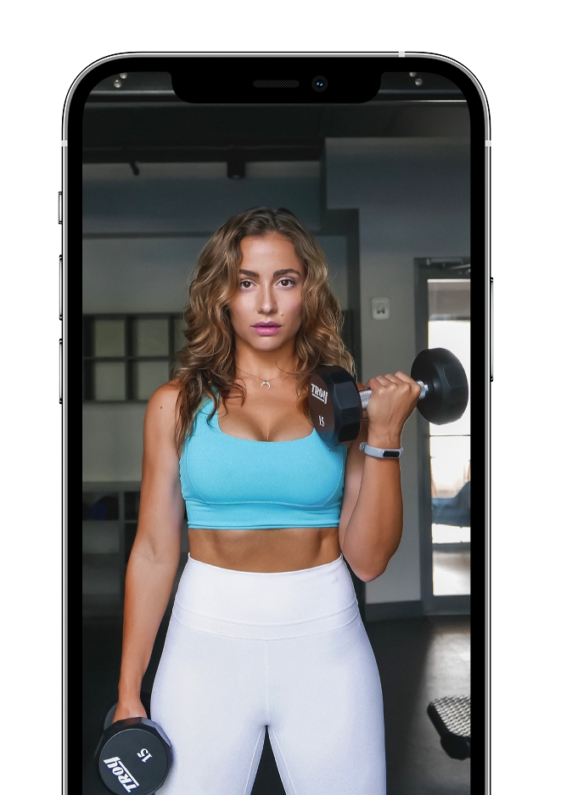 Discover a routine tailored to your needs and goals shown on a device