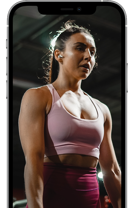 Full-body training
programs shown on a device