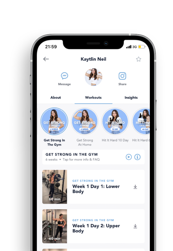 Let's get moving shown on a device