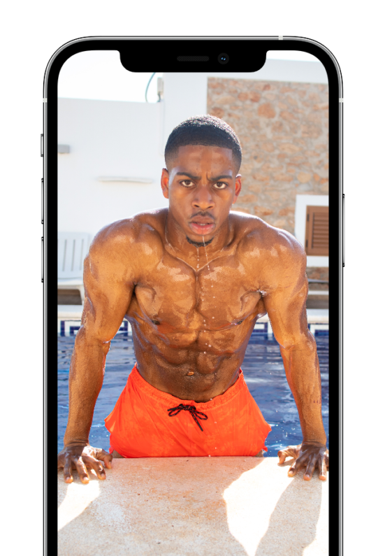 Full-body training
programs shown on a device