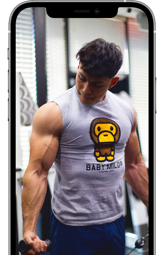 Full-body weight training programs shown on a device